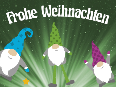 Weihnachts-Foto mit drei Wichteln
