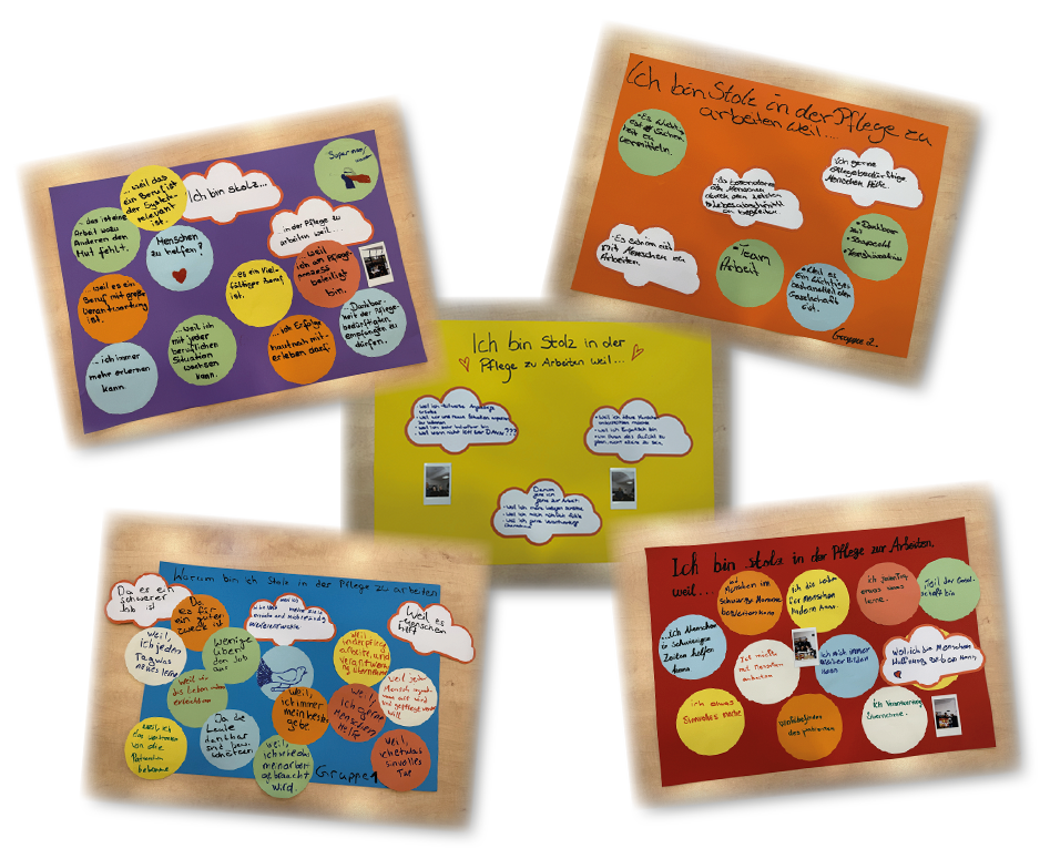 Gestaltete Plakate der Azubis